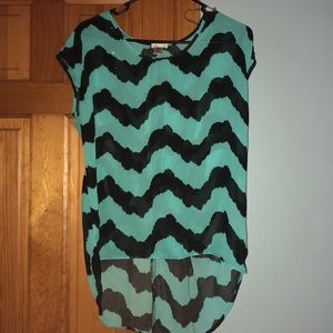 Teal and black top from Charlotte Russe
